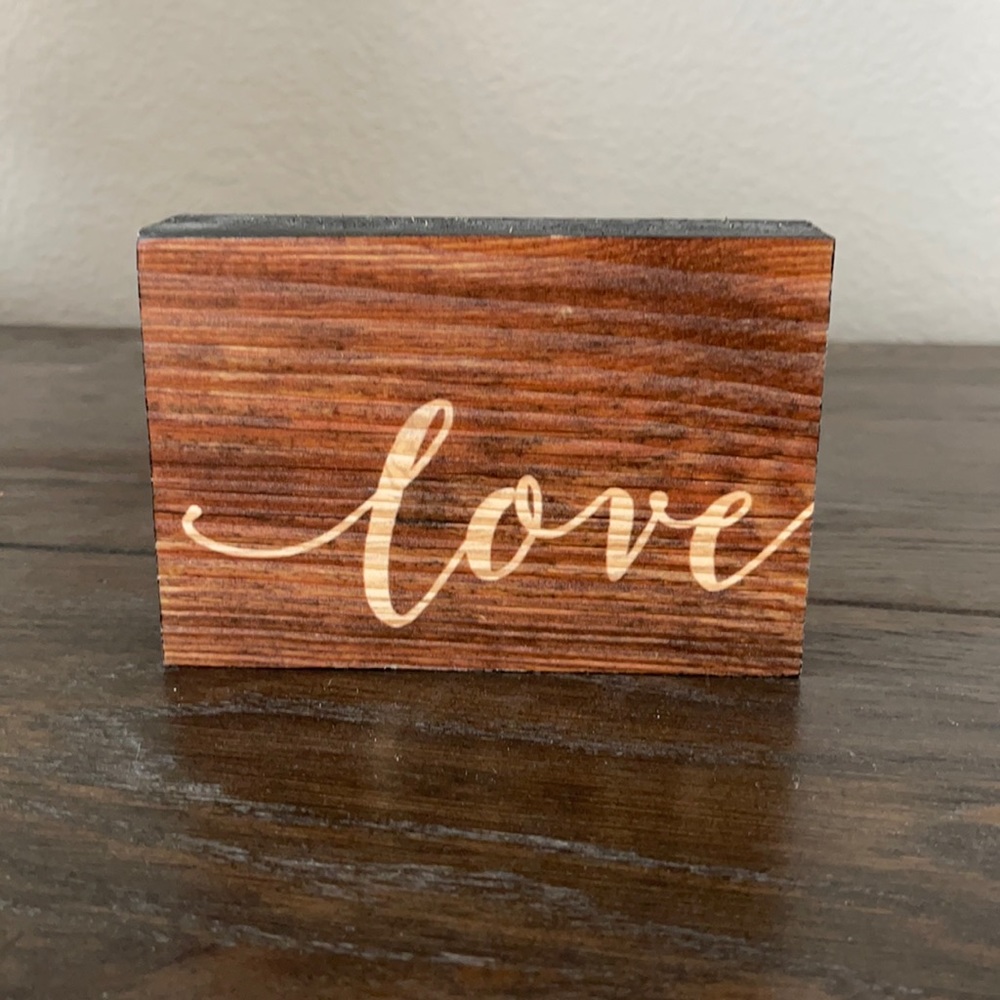 Love wooden block